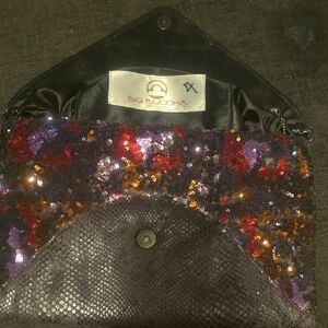 Big Buddha Sequin Clutch - Purple and Red